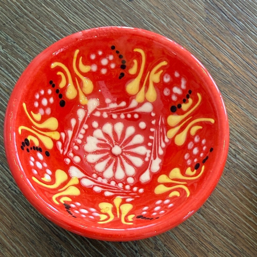 Colorful Hand-Painted Ceramic Dipping Bowls Set - Picture 4 of 4